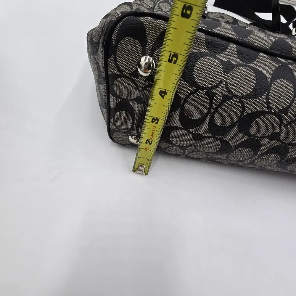 COACH Peyton Black Logo Coated Travel Tote Baby Diaper Bag F25741 Pockets GUC